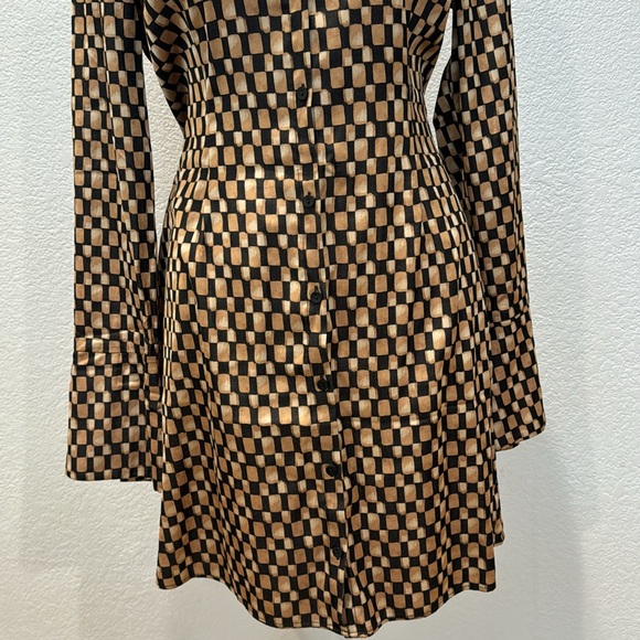 Abercrombie & Fitch button-down collared checkered long sleeve dress size small - Picture 3 of 10